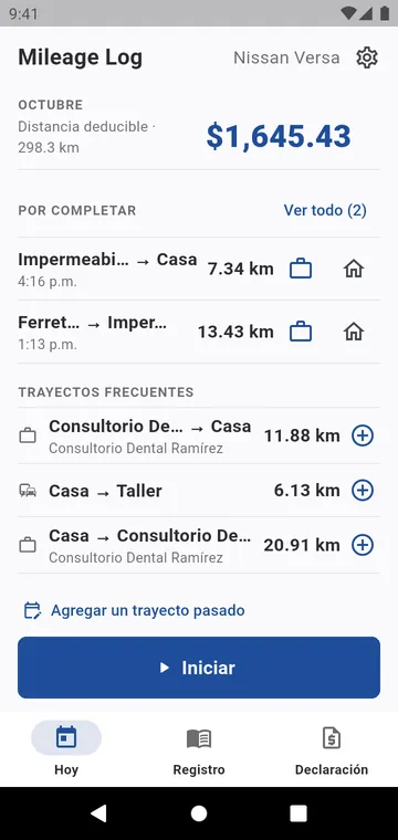 Hoy: los km deducibles y el monto del mes, los trayectos por completar