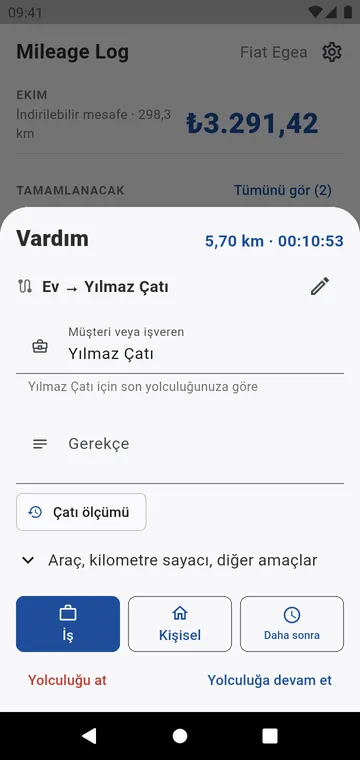 Varışta: İş, Kişisel ya da Daha sonra, müşteri doldurulmuş